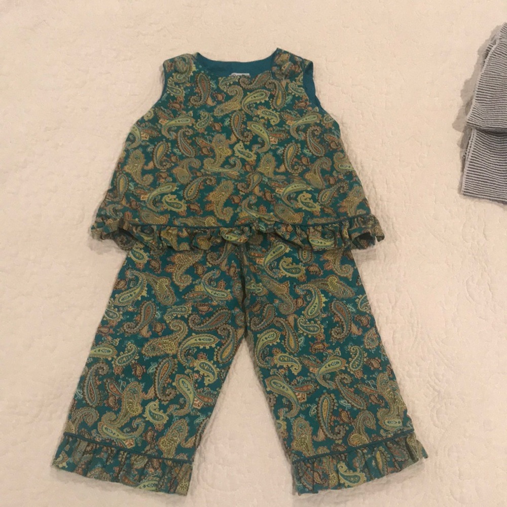 Two piece paisley outfit for toddlers